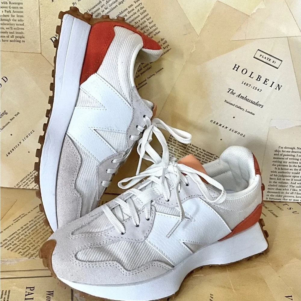 Free People New Balance 327 Sneakers Reflection Tan White Rust - Picture 6 of 9